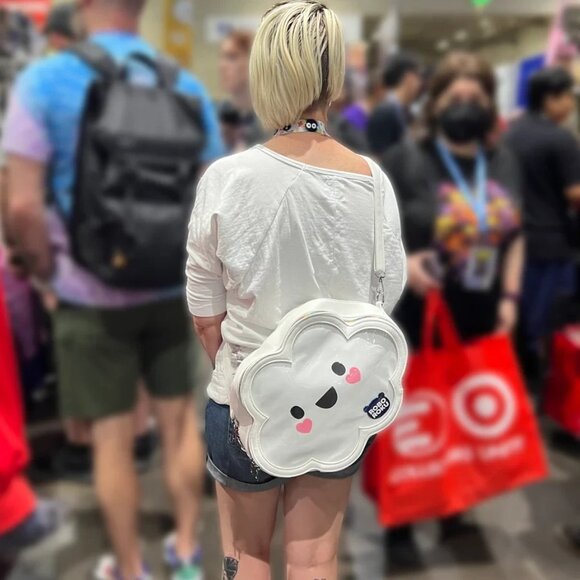 Kawaii Cutie Cloud Ita Bag Crossbody White Rainbow Zipper Robo Roku Brand NEW - Picture 2 of 16